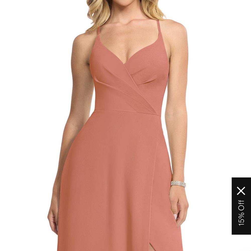 Azazie Davis bridesmaid dress in dusty pink